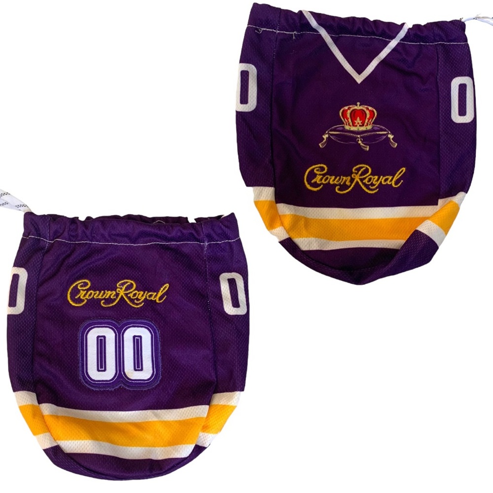 Crown Royal Purple NFL Game Day Liquor Bottle Fabric Purple Bag Drawstring